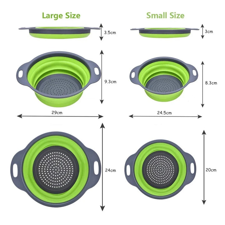 Collapsible silicone food colander