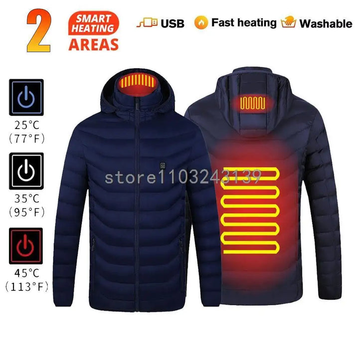 Heated Jacket Autumn Winter Men's Women's Warm Vest Heated Vests Coat USB Electric Heating Jacket Heated Hunting Hiking Camping