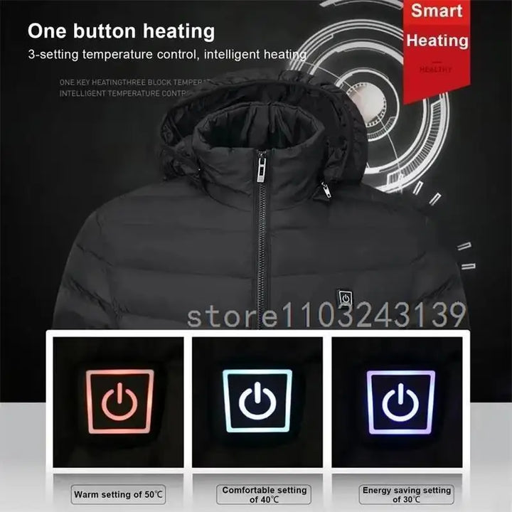 Heated Jacket Autumn Winter Men's Women's Warm Vest Heated Vests Coat USB Electric Heating Jacket Heated Hunting Hiking Camping