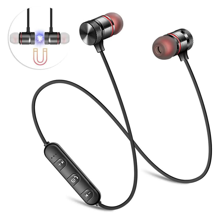 Wireless Binaural Stereo Sports Bluetooth Headset Ear Hanging Running Super Long Standby Magnetic Suction Head Neck Hanging Neck