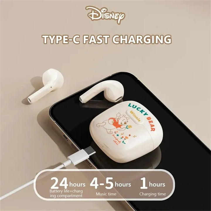 Disney Bluetooth Wireless Earphone Bluetooth 5.0 Hd Call Hifi Sound Headphones Noise Reduction Gaming Sports Earbuds