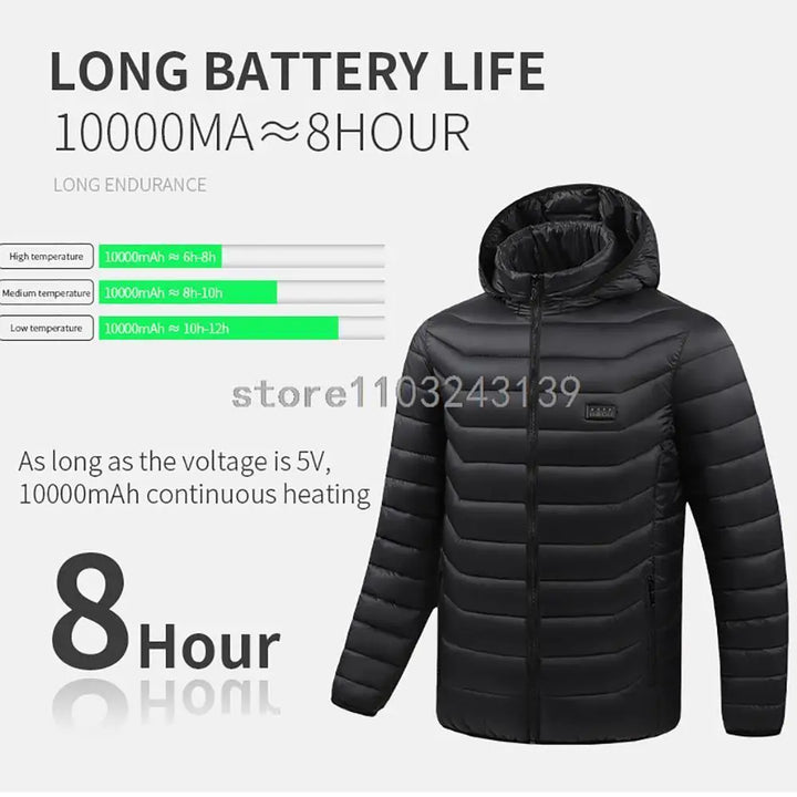 Heated Jacket Autumn Winter Men's Women's Warm Vest Heated Vests Coat USB Electric Heating Jacket Heated Hunting Hiking Camping