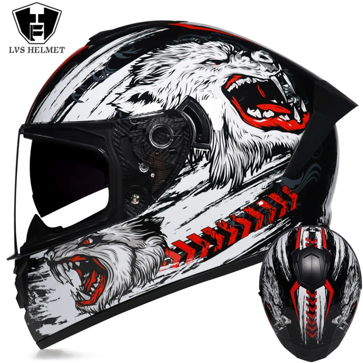 Full Face Racing Helmets Winter Warm Double Visor Motorcycle Helmet Motorbike Sports helmet