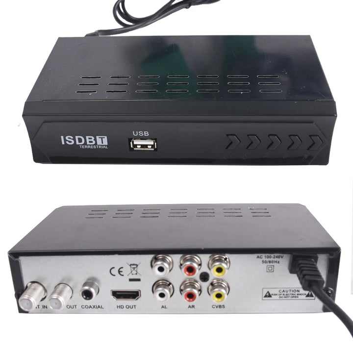 ISDB-T Digital TV Decoder 1080P HD Terrestrial Digital Video Broadcasting TV Receiver with HDMI RCA Interface Cable