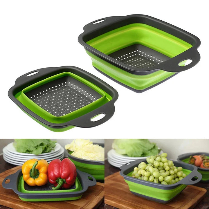 Collapsible silicone food colander