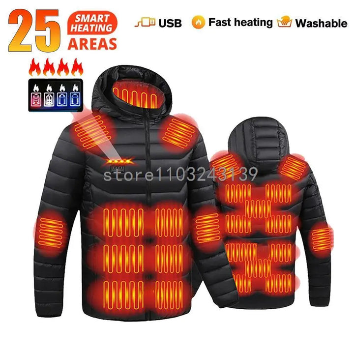 Heated Jacket Autumn Winter Men's Women's Warm Vest Heated Vests Coat USB Electric Heating Jacket Heated Hunting Hiking Camping