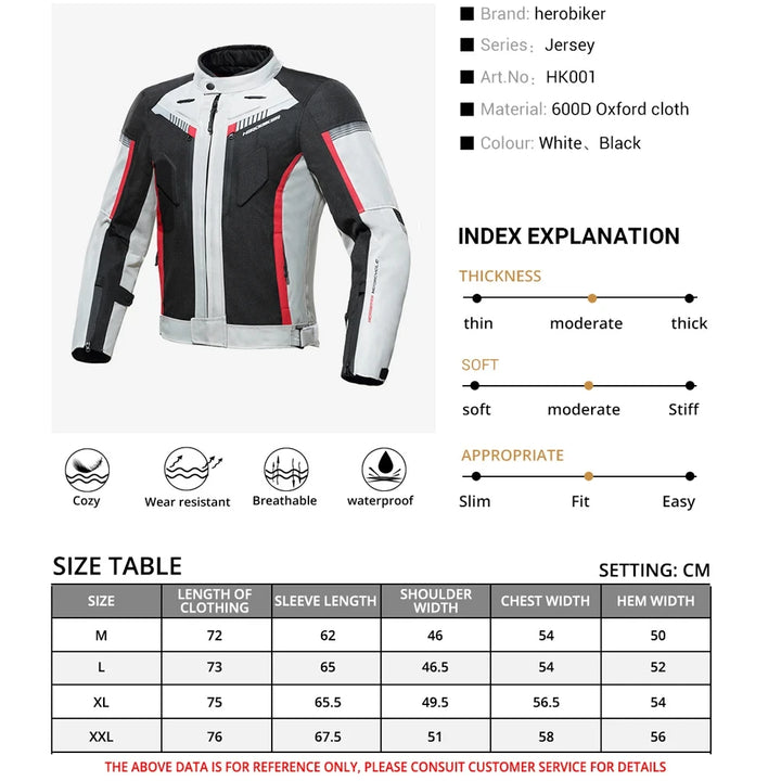 Men Motorcycle Jacket Waterproof Four Season Motorbike Overcoat Pants Reflective Riding Jackets Windproof Suits Removable Lining