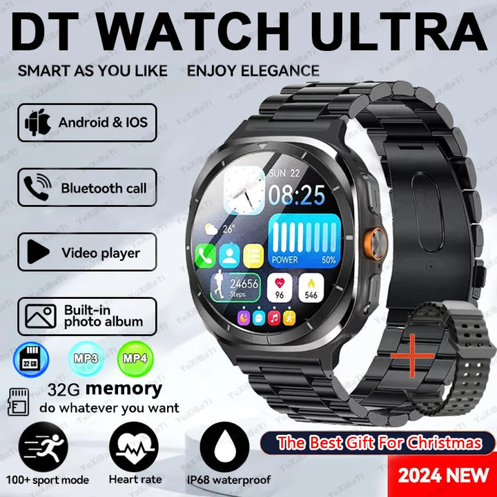 Ultra Smart Watch with 32GB Memory NFC Bluetooth Call IP68 Waterproof Outdoor Sports Watch