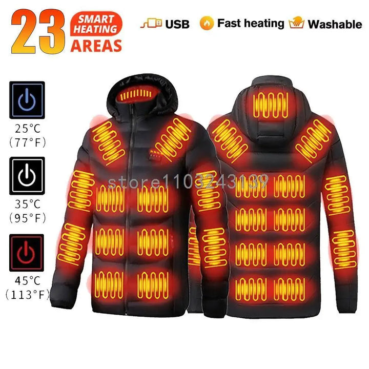 Heated Jacket Autumn Winter Men's Women's Warm Vest Heated Vests Coat USB Electric Heating Jacket Heated Hunting Hiking Camping