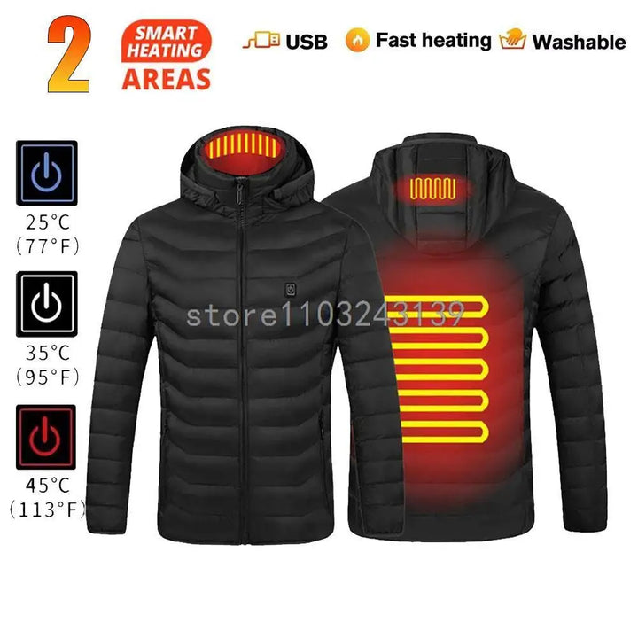 Heated Jacket Autumn Winter Men's Women's Warm Vest Heated Vests Coat USB Electric Heating Jacket Heated Hunting Hiking Camping