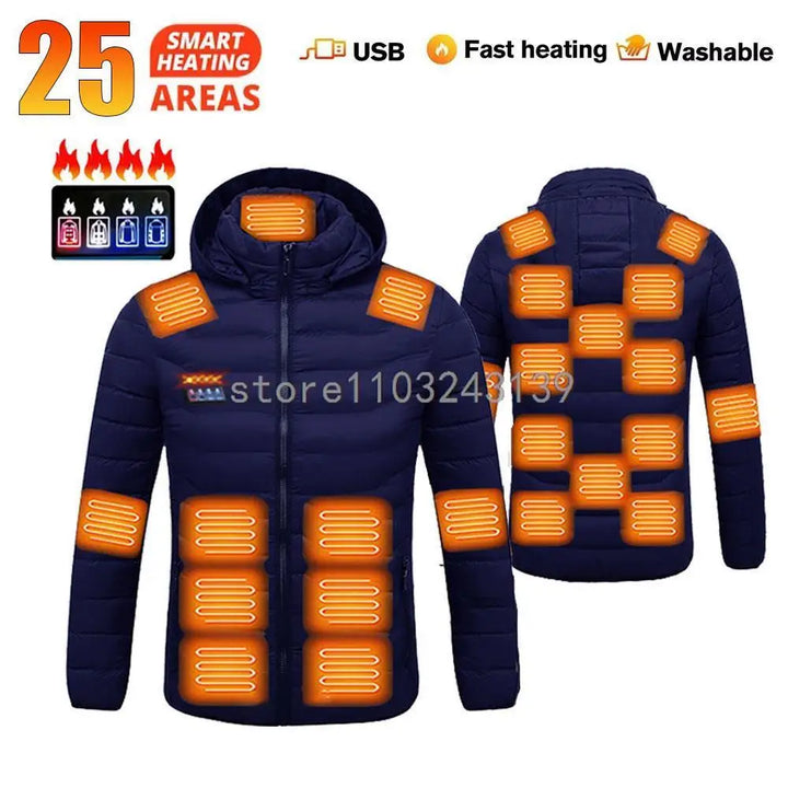 Heated Jacket Autumn Winter Men's Women's Warm Vest Heated Vests Coat USB Electric Heating Jacket Heated Hunting Hiking Camping