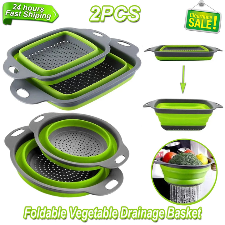 Collapsible silicone food colander