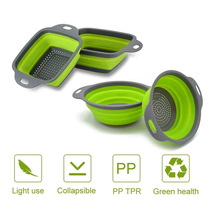 Collapsible silicone food colander